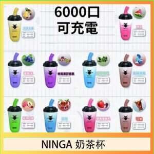 NINGA奶茶杯可充电一次性電子煙6000口
